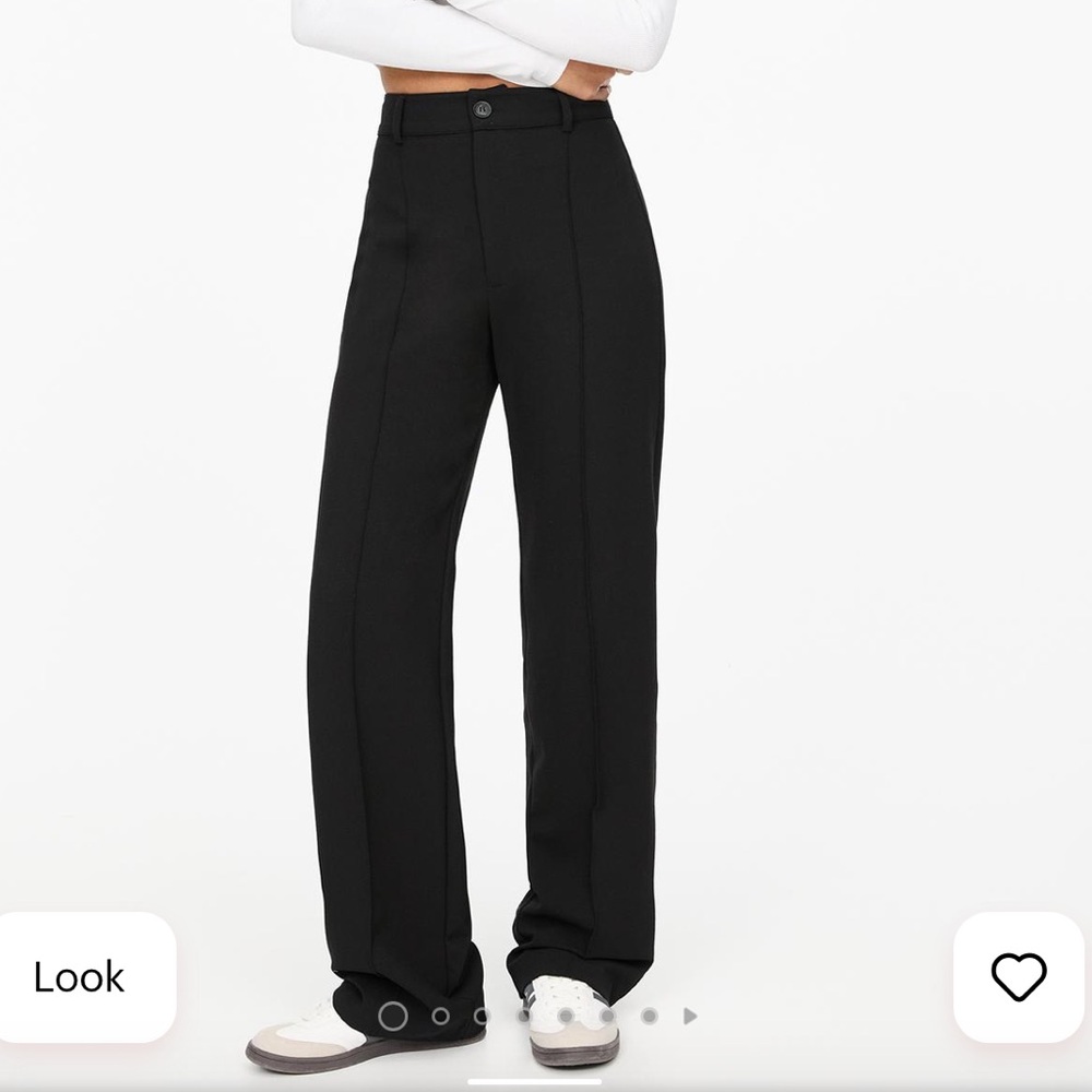 pull&bear black formal pants with seam